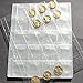 BetterJonny 5 Sheet Plastic Coin Pages, 30 Pockets Clear Coin Holders Collection Stamp Coin Banknote Collector Binder Sheets Collecting Album Page