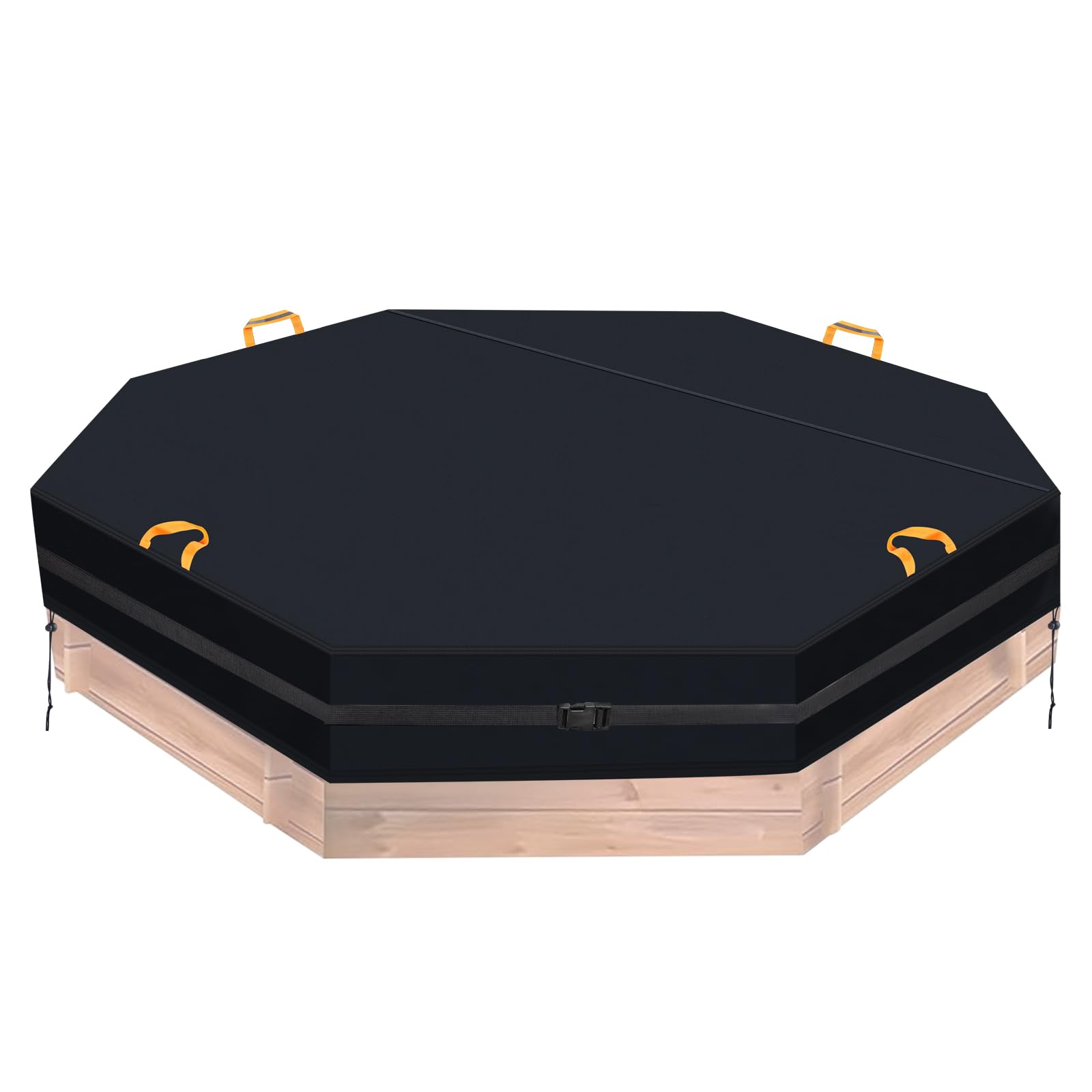 Waterproof Octagon Sandboxes Cover Outdoor with 7M Windproof Buckle, 600D Oxford Heavy Duty Large Sandpit Pool Protection Cover with 4 Reflective Carrying Handles and 2 Drawstring (84"L x 78"W x 9"H)