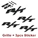 4pcs B182 Black RT R/T Grille + 3pcs Emblem Decal Badge Sticker Dodge Charger Ram 1500 Challenger Jeep Grand Cherokee