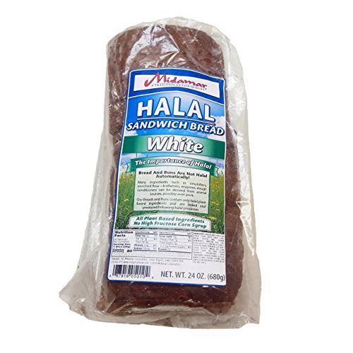 Midamar Halal White Sandwich Bread - 1 case 10/24 oz loaves per case