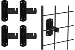7RiversART Gridwall Mount Brackets for Grid or Slatgrid Panels Box of 4 Pcs Black
