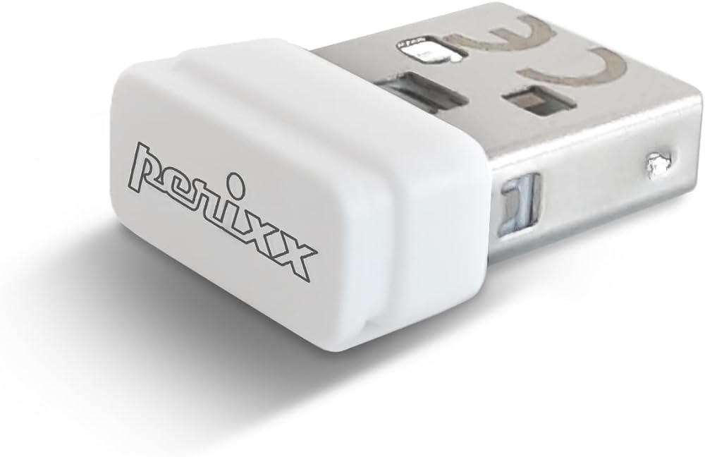 Perixx Periboard 612W Wireless Keyboard Replacement Nano USB Receiver White