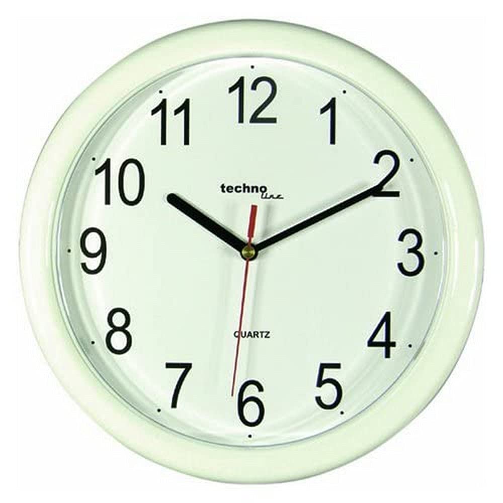 techno line WT 600 Wall Clock, Plastic, White