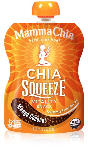 Mamma Chia Glissez Vitalité snack bio, noix de coco Mango, 3,5 once, 8 Count