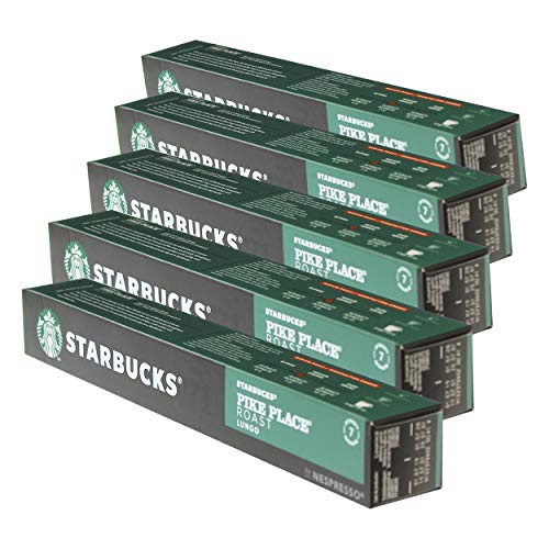 Starbucks Pike Place Roast Kaffee, 5er Set, Lungo, Medium Roast, R?stkaffee, Nespresso kompatibel, Kaffeekapseln, 50…
