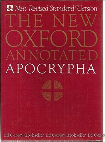 The New Oxford Annotated Apocrypha New Revised Standard Version Metzger Bruce M Murphy Roland E Amazon Com Books