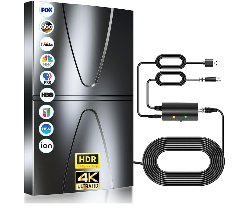Photo 1 of 2025 Updated Strongest TV Antenna,2800+ Miles Range Indoor/Outdoor Antenna for Smart TV and All Old TV's,360° Reception Digital TV Antenna for Local Channels-38ft Thick Coax Cable and Amplifier