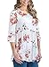 AlvaQ Womens Summer Sexy Fashion 2017 Casual 3 4 Long Sleeve Floral Print Ruffle Tops and Blouses Tunic Under 20 White Large