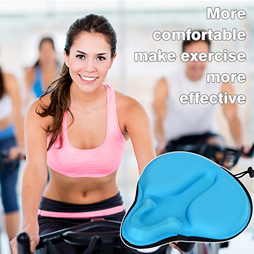 DAWAY Extra Soft Bike Seat Cushion C6 Large Exercise Bicycle Saddle