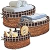 HomeGrove Wicker Baskets with Liners - Storage Baskets for Shelves - Decorative Baskets with Liners - Natural Wicker… 51ATwFMu8vL