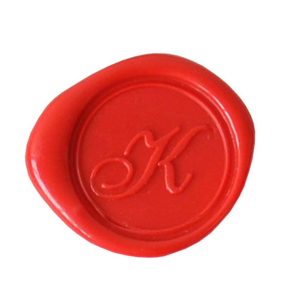 Jacques Herbin 40311T - A brass seal with varnished wooden handle - Modern English - The Letter K - Manufactured in France - Creative Art Tool - Wax Stamp