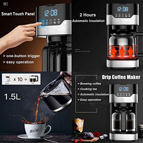 PXX Kaffeemaschinen Kaffeemaschine, 1.8L Große Kapazitäts-Amerikanische Kaffeemaschine Automatisch Isolierung… – Bild 4
