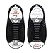 Oumers 4 Pairs No-Tie Shoelaces for Adults, Lazy Tieless Silicone Shoelaces (2 Pairs Black + 2 Pairs White)