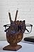 storeindya STORE INDYA Wooden Owl Spectacle Eyeglass Sunglasses Holder with Pen Holder Hand Carved From Mango Wood -4 x 4.25 x 6.5’’ (LxWxH) Decorative Accessories for Home and Office