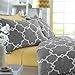 OJV Pinzon 300 Thread Count Lattice Duvet Cover Set, Full/Queen, Platinum