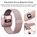 SWEES Metal Bands Compatible Fitbit Versa Smart Watch, Stainless Steel Metal Replacement Accessories Small Large for Women Men, Black, Champagne, Colorful, Rose Gold, Silver, Grey