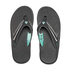 Image of Reef Women's Sandals Slap 3 | Athletic Sports Flip Flops for Women with Soft Cushion Footbed | Waterproof | Black/Black/Aqua | Size 8