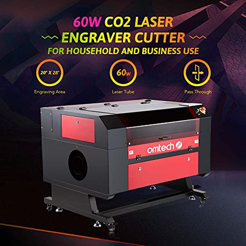 OMTech 60W CO2 Laser Engraver, 60W Laser Cutter Machine, 20x28 Laser