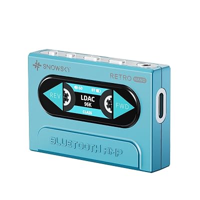 FiiO/Snowsky Retro Nano Bluetooth USB DAC AMP with LDAC, aptX Adaptive, aptX LL (3.5mm Unbalanced & 4.4mm Balanced Output) (Blue)