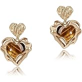 Retro temperament brown heart-shaped earrings stylish exquisite geometric earrings personalized women's accessories M2731-1