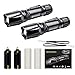 Brionac LED Tactical Flashlight, Best Powerful Waterproof Flashlight-2 Pack, Adjustable Focus and 5 Light Modes, Portable with Belt Clip for Biking Camping Emergency (Batteries Not Included)