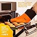 Nosiva Silicone Oven Mitts - Heat Resistant (Up to 446℉) Kitchen Gloves with Quilted Cotton Lining, Non-Slip Gloves for Cooking, Baking, Grilling
