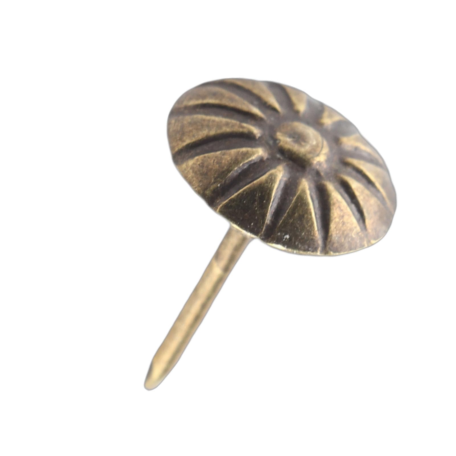 Bronze Upholstery Tacks, 100-Piece Decorative Furniture Nails, Round Head Thumb Pins for Sofa, Chair, Bed(Green 10 * 14mm)