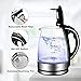 Queen Sense Electric Kettle, 1200W 1.8 Quarts Fast Boiling Glass Water Boiler with LED Indicator Cordless BPA-Free Borosilicate Tea Pot Auto Shut-Off Clear