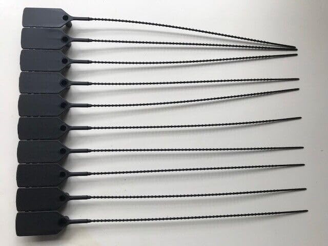 SECURITY FIRE SAFETY SUITCASE TAG TIES TAMPER SEALS X 25 BLACK