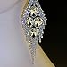 CHRAN Silver Teardrop Crystal Long Tassels Dangle Earrings Sparkling Rhinestone Ladies Gifts