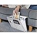 Actor Bedside Caddy Felt Storage Organizer, Under Couch Table Mattress Caddy for Holding Books Magazines Tablet Phone - Five Pockets and Side Charging Cable Hole(Grey with Hole)