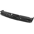 Auto Dynasty Rear Step Bumper Assembly Compatible with 09-10 Dodge Ram 1500, 11-18 Ram 1500, 19-23 Ram 1500 Classic, w/Park Sensor Hole/Step Pad/License Plate Light, Non Dual Exhaust Cutouts, Black