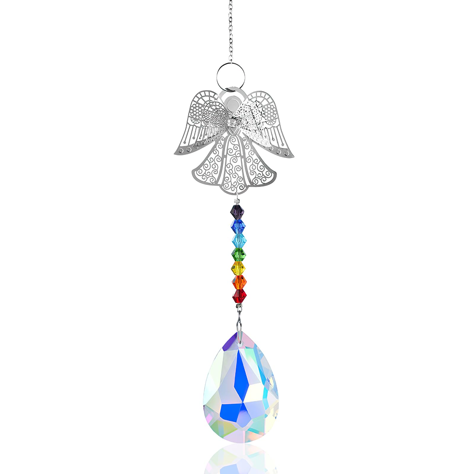 Guardian Angel Gifts, Crystal Suncatcher Rainbow Maker Ornament, Window Hanging Decoration for Garden, Home, and Corridors (Angel)