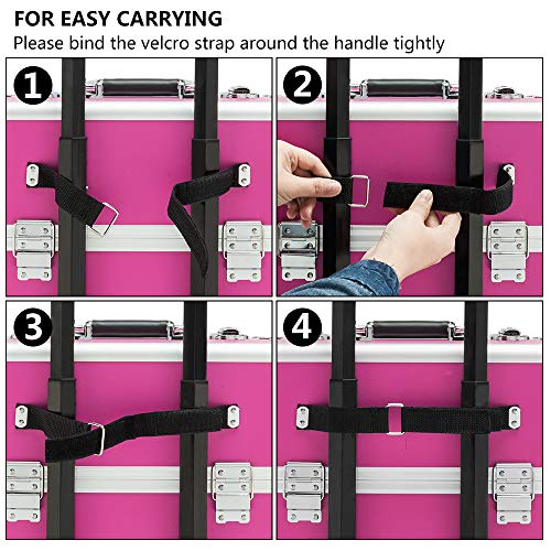 mefeir 3 in 1 Rolling Makeup Train Case, Aluminum Makeup Travel