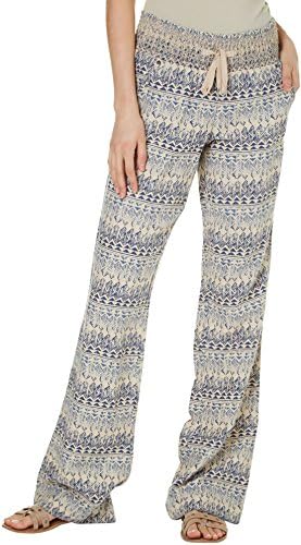 Tyte Juniors Tribal Print Linen Pants Large Beige/multi