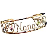 enames2u Personalized Silver, Gold or Rose Gold Mom, Mother, Mommy, Grandma, Nana, Couples Bracelet with Birthstones and Hearts~Multiple Children's Names possible~Family Jewelry