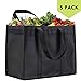 NZ home XL Reusable Grocery Shopping Bags, Heavy Duty Shopping Tote, Stands Upright, Foldable, Washable (Black 5 Pack)