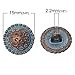 PEPPERLONELY Brand 10PC Metal Shank Button Round Antique Copper Spray Painted Blue Single Hole Pattern Pattern 15.0mm( 5/8)