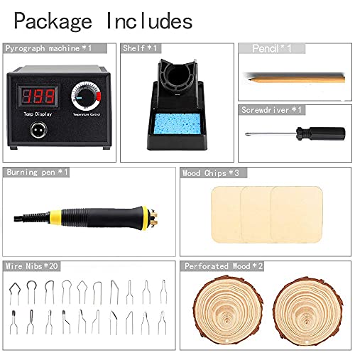 Viiart Upgraded Wood Burning Kit Temperature Adjustable Pyrography