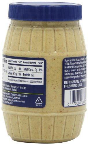 Plochman's Kosciusko Mustard, Spicy Brown, 9-Ounce Spoonable Barrels (Pack of 12) - Thumbnail 4