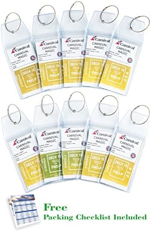 Home Team Products Durable PVC &amp; Stainless Steel Cruise Luggage Tags, 10 Pack, Free Packing Checklist Included