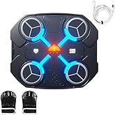 Kids Music Punching Ball - Smart Wall Mounted Boxing Trainer with LED Lights & Music Games, Fun Home Fitness Equipment for Children, Ideal Gift for Active Kids (Black)