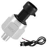 FUSCH 500 PSI Pressure Transducer Sensor with Connector Harness, 1/8"NPT Thread Stainless Steel Pressure Transmitter for Oil Fuel Water Air