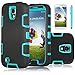 Galaxy S4 Case, EC 3in1 Hybrid High Impact Armor Case Defender Shockproof Combo Case for Samsung Galaxy S4 IV i9500 with Screen Protector and Stylus (Blue/Black)