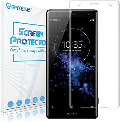 OMYFILM Screen Protector for Xperia XZ2, Tempered Glass Screen Protector for Sony Xperia XZ2 [Full Coverage] [Scratch Resistant] 3D Curved Glass for Xperia XZ2(Clear)