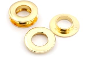 CRAFTMEMORE Metal Push Snap Together Grommet Flat Surface Snap Rings Eyelet O-Rings Purse Loop Easy Installation Pack of 4 (17mm (11/16"), Gold)