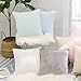 Home Brilliant Ultra Soft Velvet Solid Decorative Throw Pillowcase Cover Euro Sham for Baby Sofa Living Room, 60 x 60cm(24 inches), White