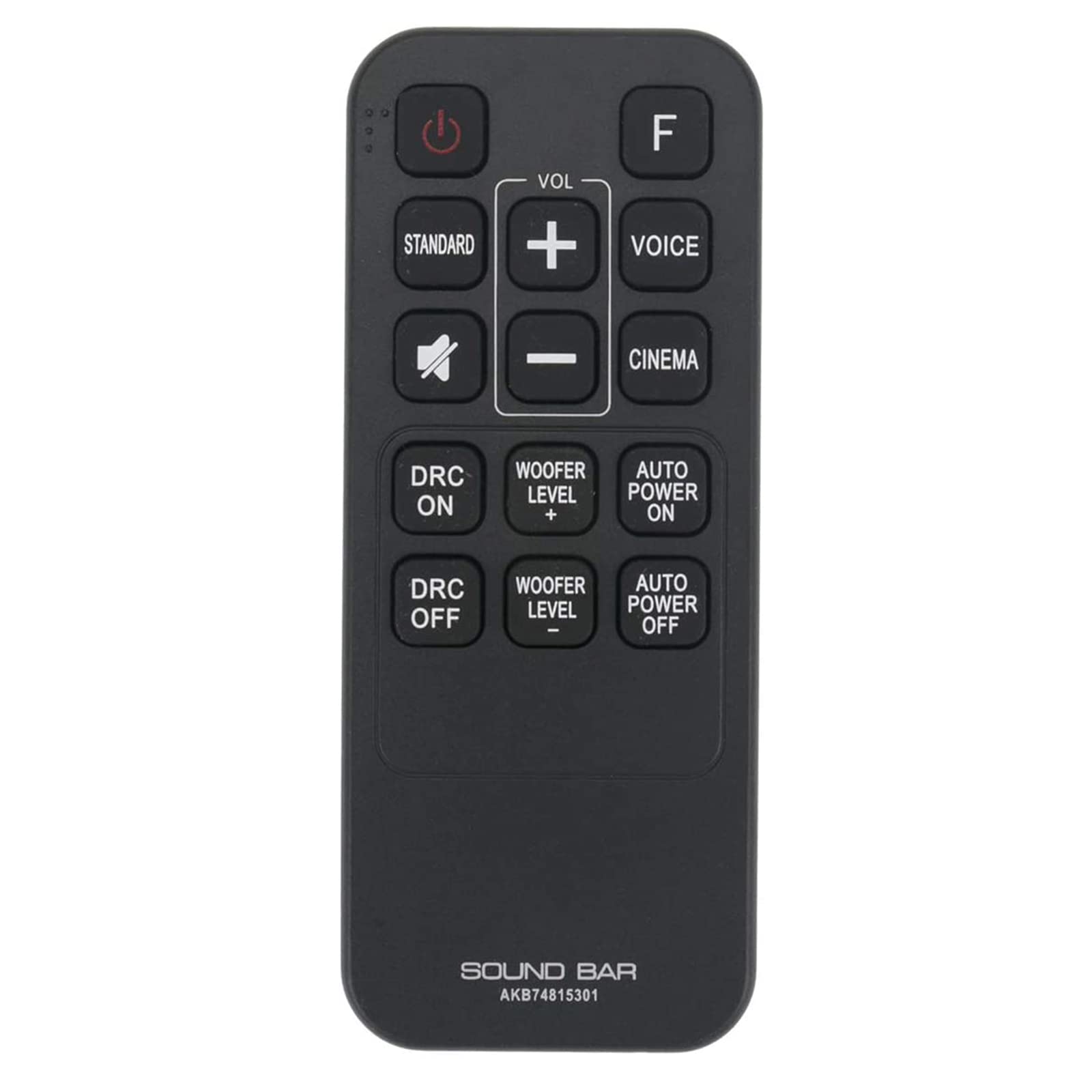 VINABTY AKB74815301 Replacement Remote Control fit for LG Sound Bar LAS454B S55A3-D SH3K SJ4Y SPH4B-W S45A1-D LAS453B SH3B SPH3B-W LAS485B LAS453 LAC553B LAS260B SPH4BW S45A1D S55A3D LAS464B