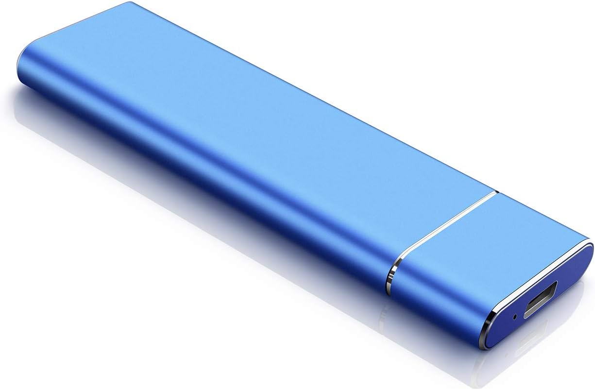 External Hard Drive, Ultra Slim Portable Hard Drive HDD USB 3.1 for PC, Mac, Laptop (2TB, Blue)