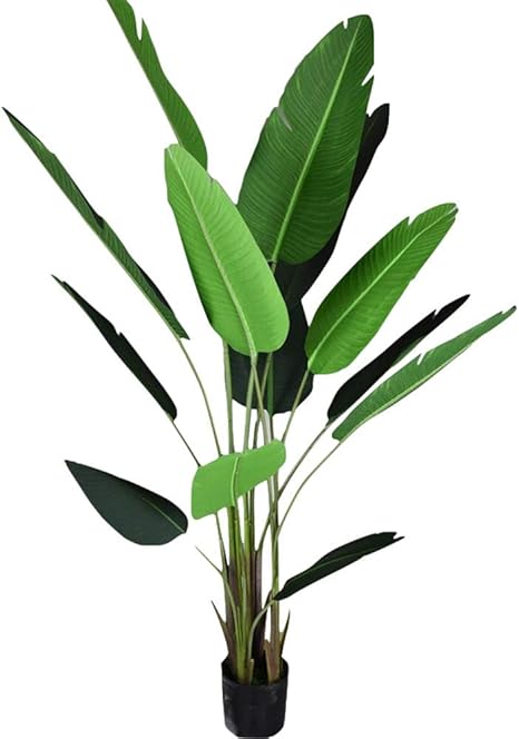 Amazon 人工的なバナナの木 人工的な植物の装飾の固定の黒い鍋が付いている緑の偽物のようなリアルなバナナ 4ft 人工観葉植物 オンライン通販